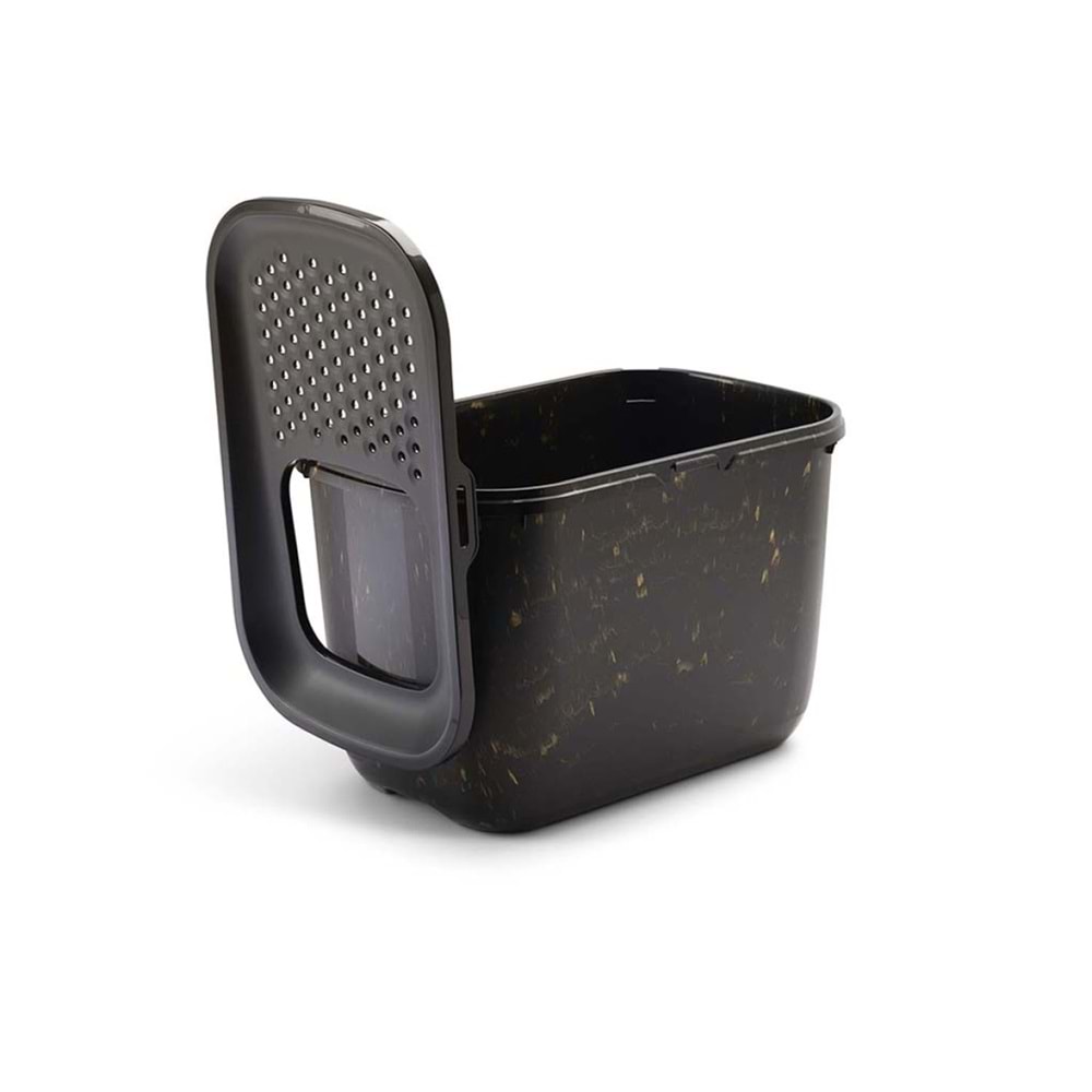 Savic Hop In Marble | Şık Üstten Girişli Kedi Kumu Kabı – Mermer Siyah Altın