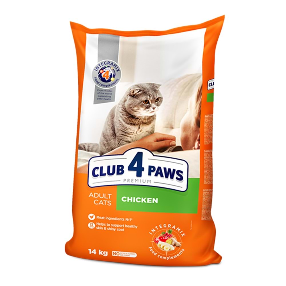CLUB 4 PAWS PREMİUM TAVUK ETLİ YETİŞKİN KEDİ MAMASI 14KG