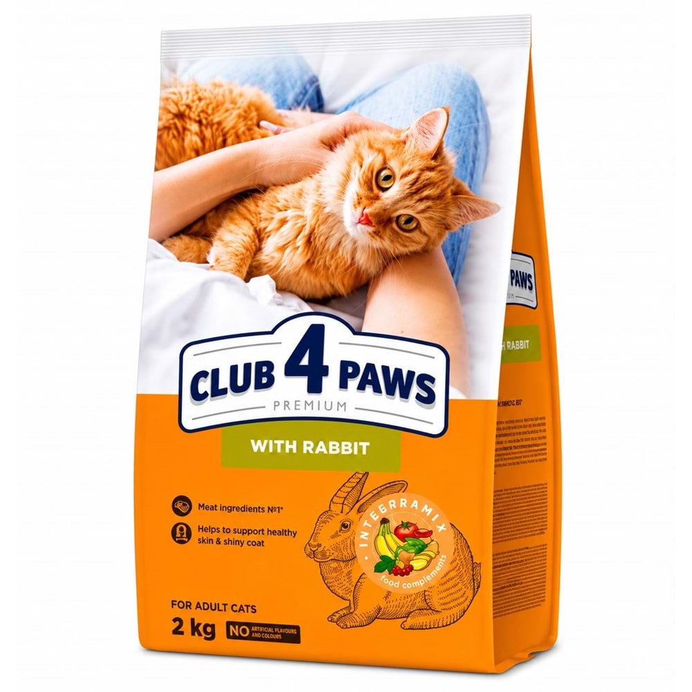 CLUB 4 PAWS PREMİUM TAVŞAN ETLİ YETİŞKİN KEDİ MAMASI 2KG