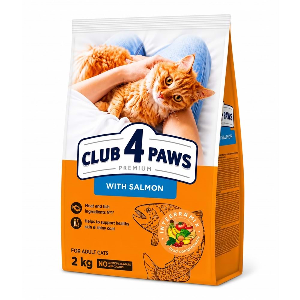 CLUB 4 PAWS PREMİUM SOMON ETLİ YETİŞKİN KEDİ MAMASI 2KG