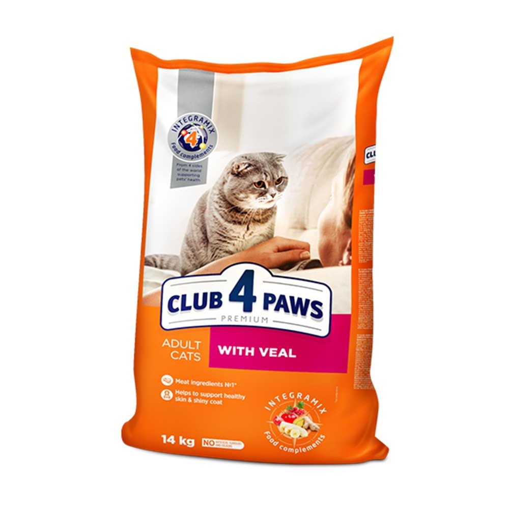 CLUB 4 PAWS PREMİUM DANA ETLİ YETİŞKİN KEDİ MAMASI 14KG