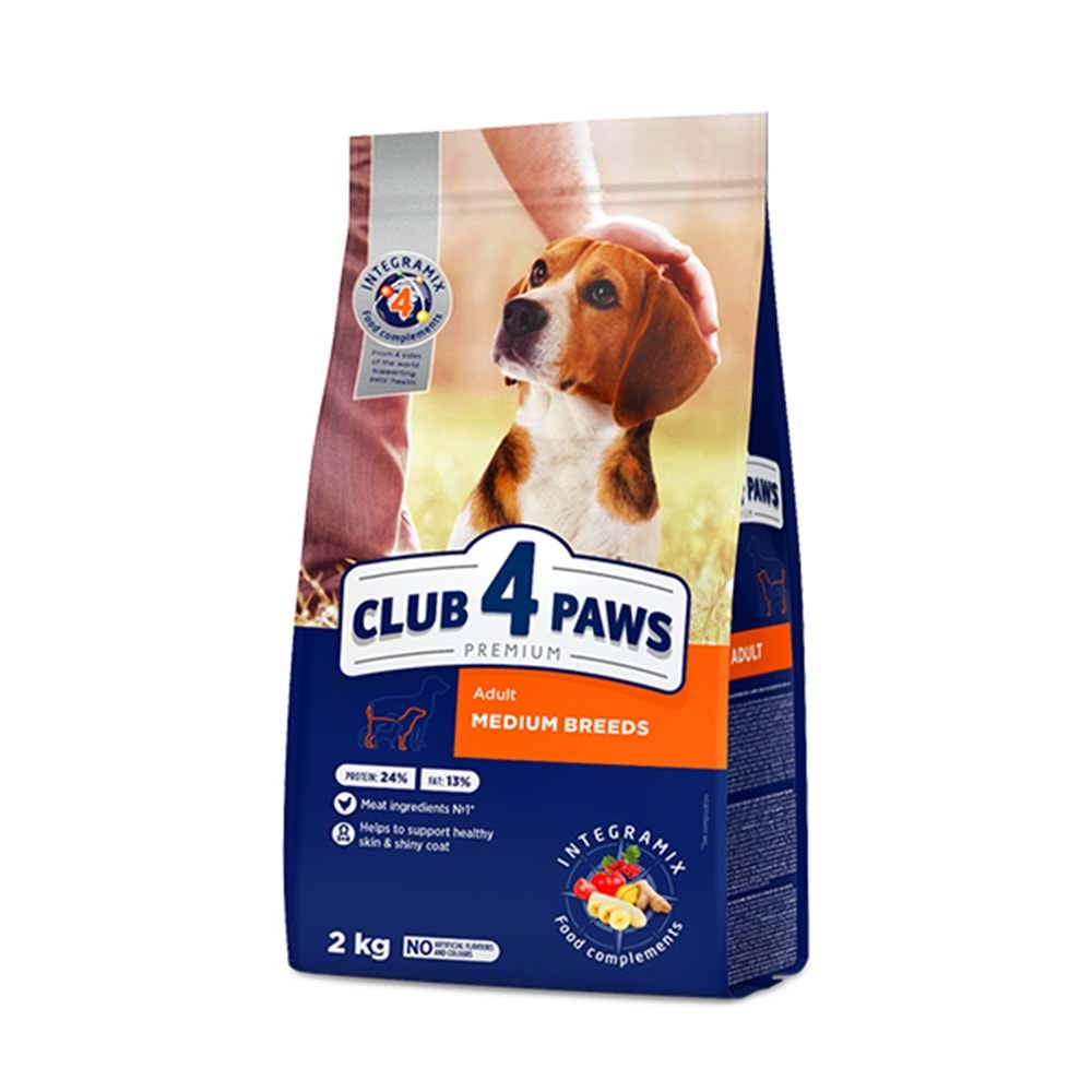 CLUB 4 PAWS PREMİUM ORTA IRK ÖRDEK ETLİ YETİŞKİN KÖPEK MAMASI 2KG