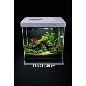 Makro Akvaryum 38 cm İthal Komple Set Akvaryum Beyaz