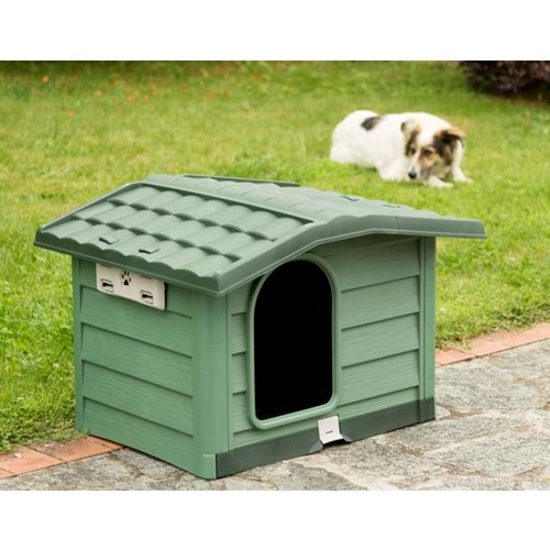 Bama Bungalow Köpek Kulübesi M Yeşil 89x75x62 cm