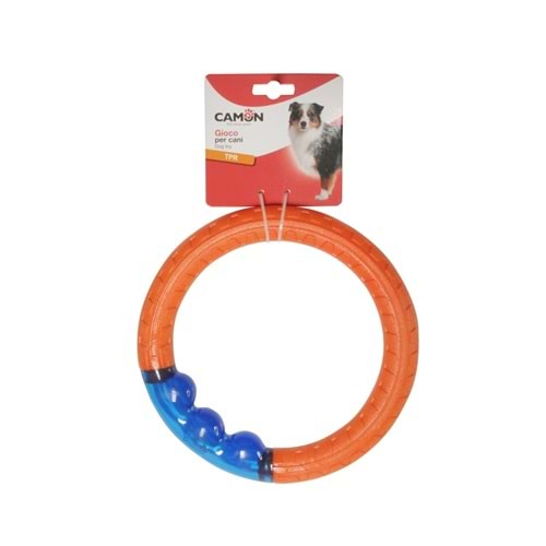 Dog toy - TPR ring, orange, diam. 25.5cm