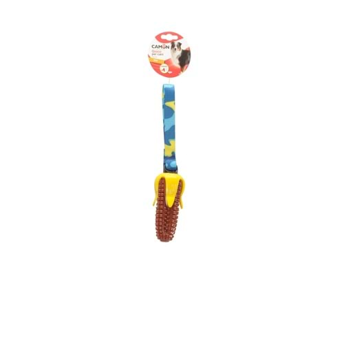 Dog toy - TPR cob w/squeaker and handle, approx. 30cm