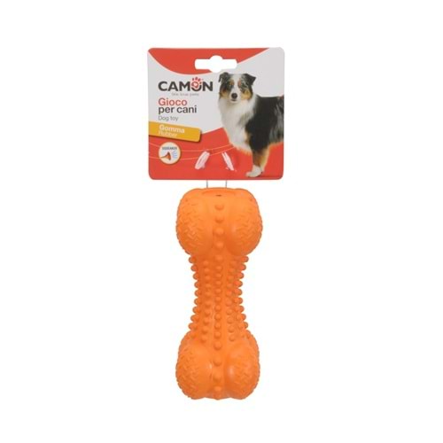 GIOCO CANE in gomma c/squeaker, Osso, approx. 17cm,