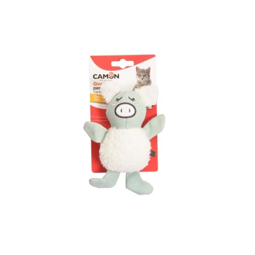 Cat toy, polyester and cotton, 3 pigs approx. 16cm