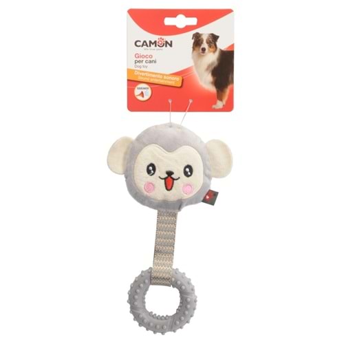 Polyester dog toy with TPR ring, Five subjects w/squeaker - approx. 20cm