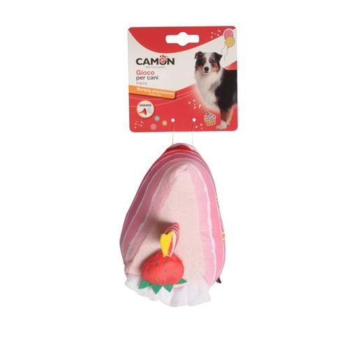 GIOCO cane in poliestere c/squeaker, fetta di torta, approx. 25cm