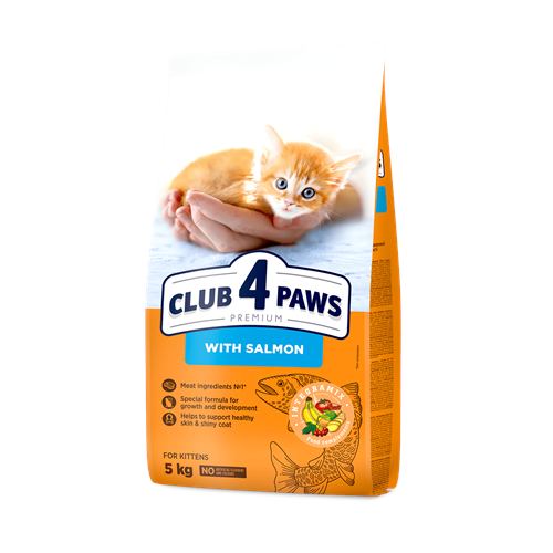 CLUB 4 PAWS PREMİUM SOMON ETLİ YAVRU KEDİ MAMASI 5 KG