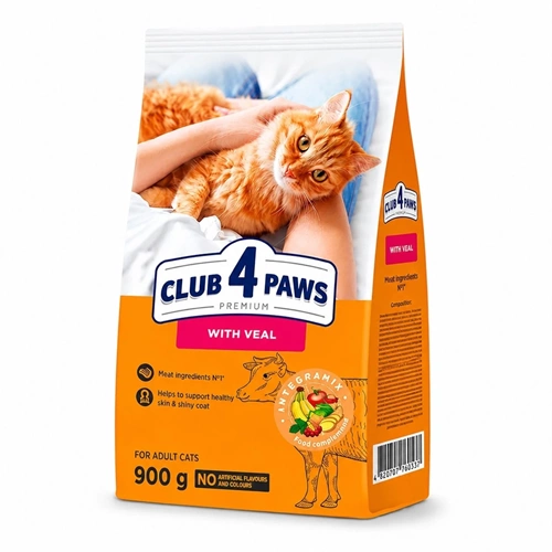 CLUB 4 PAWS PREMİUM DANA ETLİ YETİŞKİN KEDİ MAMASI 900GR
