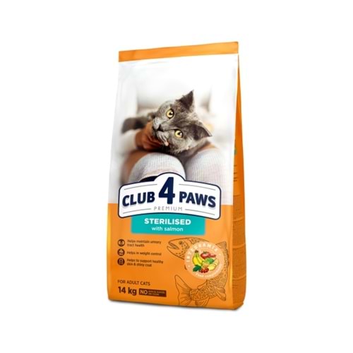 CLUB 4 PAWS PREMİUM SOMON ETLİ YETİŞKİN KEDİ MAMASI 14KG