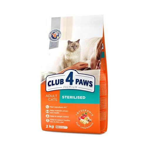 CLUB 4 PAWS PREMİUM TAVUK ETLİ KISIR KEDİ MAMASI 2KG