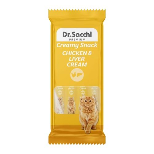 Dr Sacchi Creamy Snack Tavuklu Ve Ciğerli Krema Kedi Ödülü 4 Adet