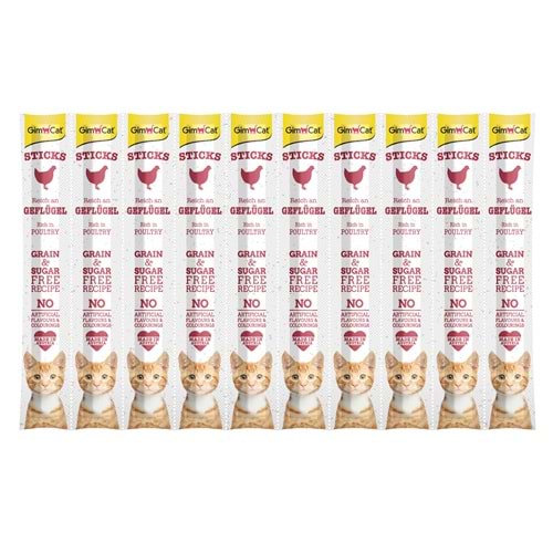 GimCat Sticks Kümes Hayvanı etli Ödül Çubukları 50 gr - 10lu