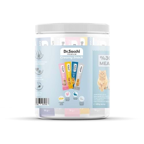 Dr Sacchi Creamy Snack Karışık Krema Kedi Ödülü 30'lu Kavanoz