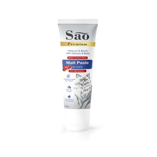 SAO Anti-Hairball Tüy Yumağı Önleyici Et Aromalı Malt Kedi Macunu 100gr