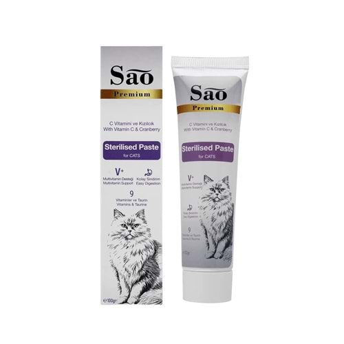 SAO Sterilised Kısırlaştırılmış Kediler İçin Paste 100 Gr