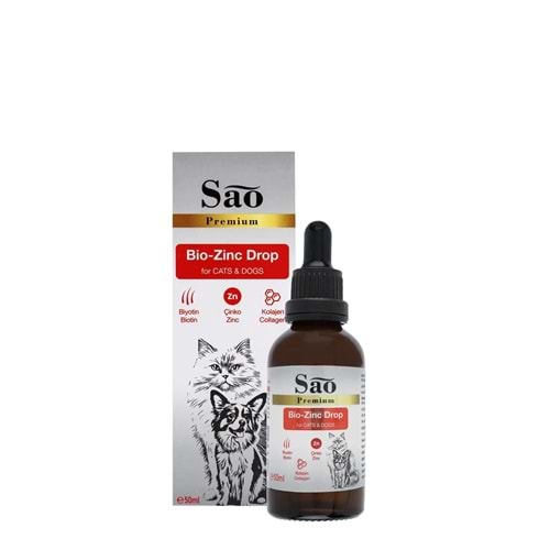 SAO Bio-Zinc Drop Tüy Sağlığı Damlası Kedi ve Köpekler için 50 ML