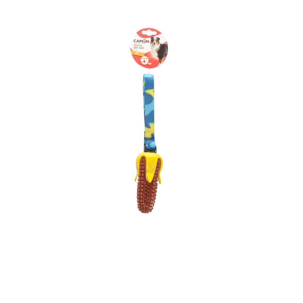Dog toy - TPR cob w/squeaker and handle, approx. 30cm