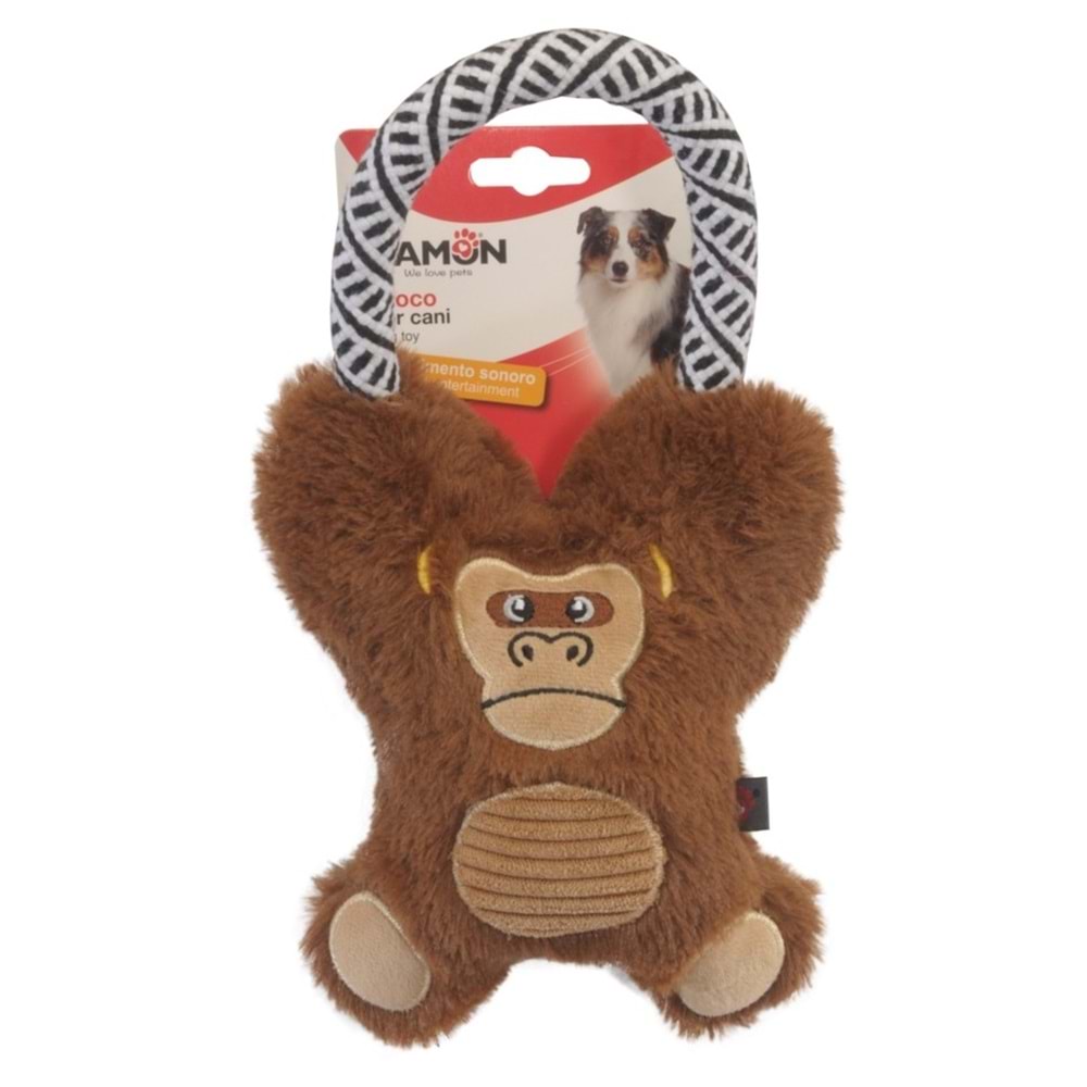 Dog toy - Polyester Gorilla w/squeaker, three models, approx. 20cm