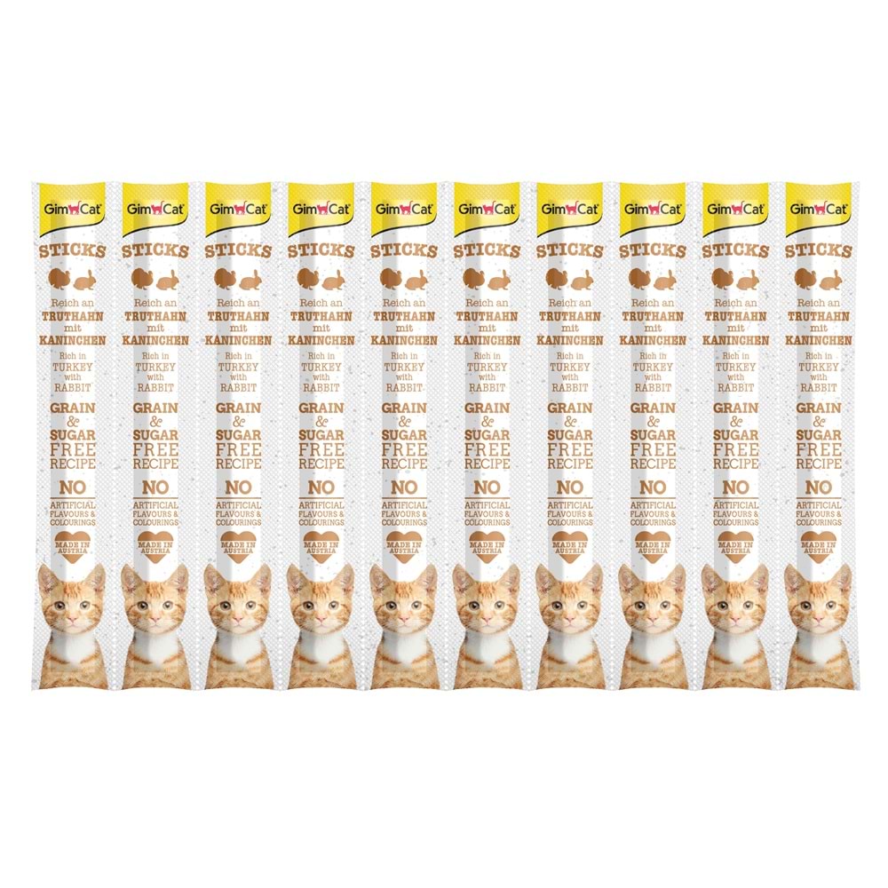 GimCat Sticks Hindi Etli Tavşan etli Ödül Çubukları 50 gr - 10lu